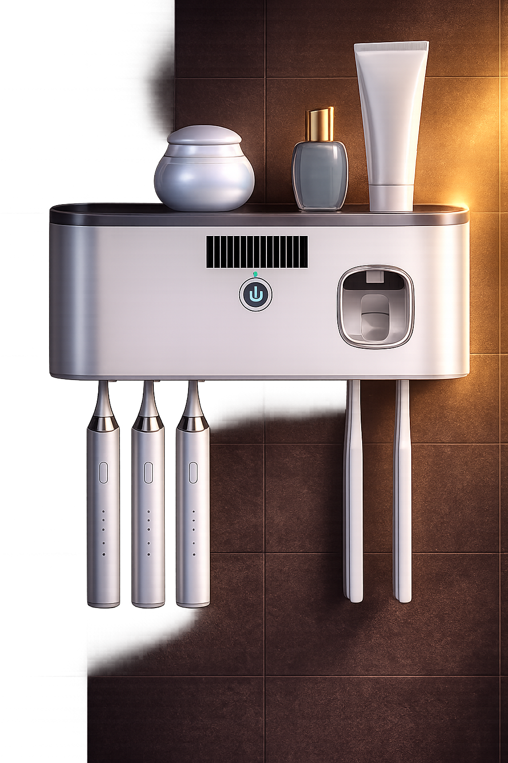 Clean Routine Bundle – Smart Toothbrush Sanitizer + Silicone Shower Brush Set