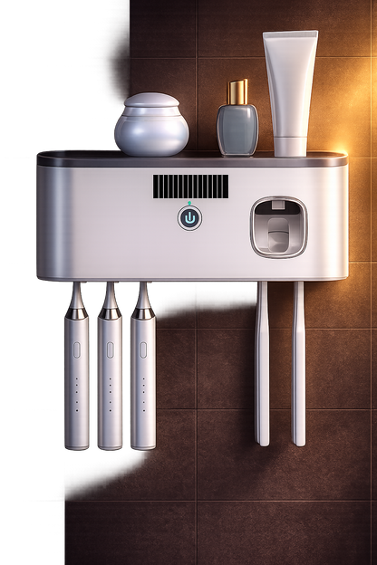 Smart Toothbrush Sanitizer + Toothpaste Dispenser
