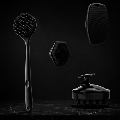 Complete Grooming Bundle – Safety Razor + Holder + Shower Brush Set
