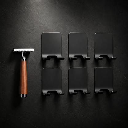 Complete Grooming Bundle – Safety Razor + Holder + Shower Brush Set