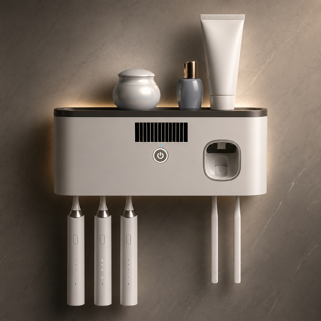 Smart Toothbrush Sanitizer + Toothpaste Dispenser