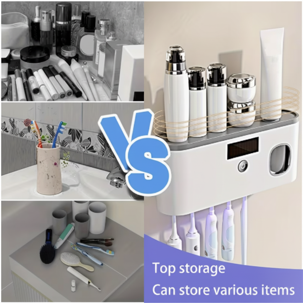 Smart Toothbrush Sanitizer + Toothpaste Dispenser