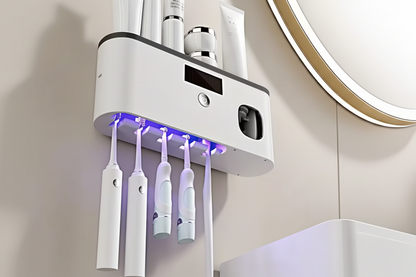 Smart Toothbrush Sanitizer + Toothpaste Dispenser