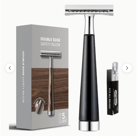 Complete Grooming Bundle – Safety Razor + Holder + Shower Brush Set