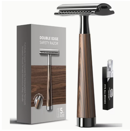 Complete Grooming Bundle – Safety Razor + Holder + Shower Brush Set