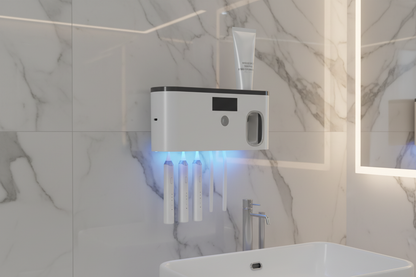 Smart Toothbrush Sanitizer + Toothpaste Dispenser